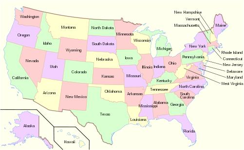 JAV žemėlapis